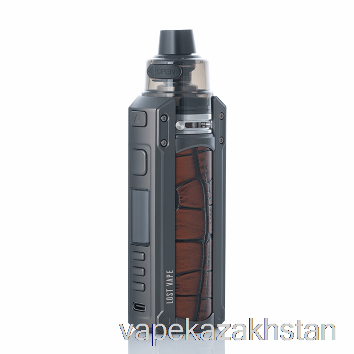 Vape Disposable Lost Vape URSA QUEST 100W Pod Mod Kit Gunmetal / Crocodile Leather